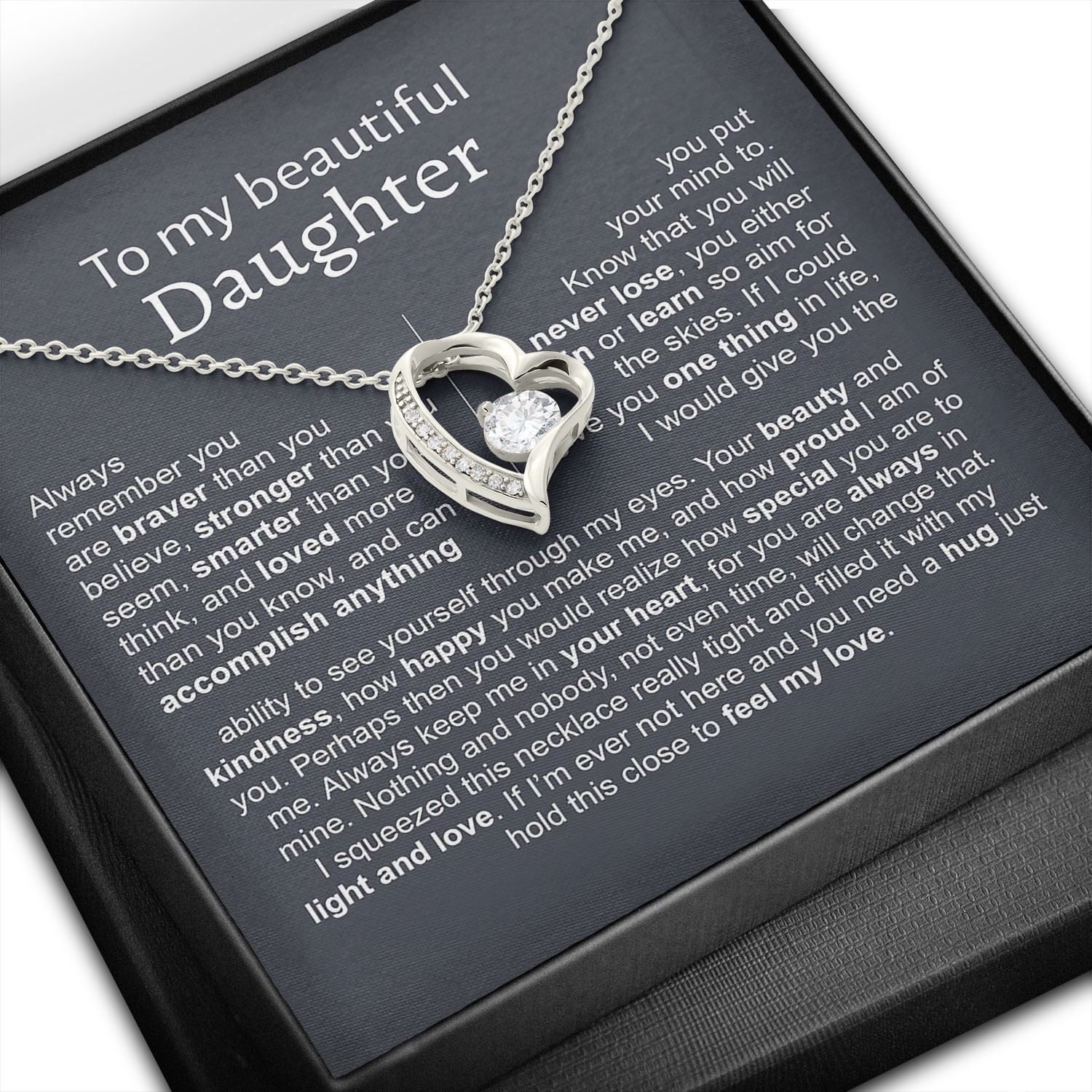 Inspirational Daughter Necklace, Meaningful Daughter Jewelry Gift From Mom
