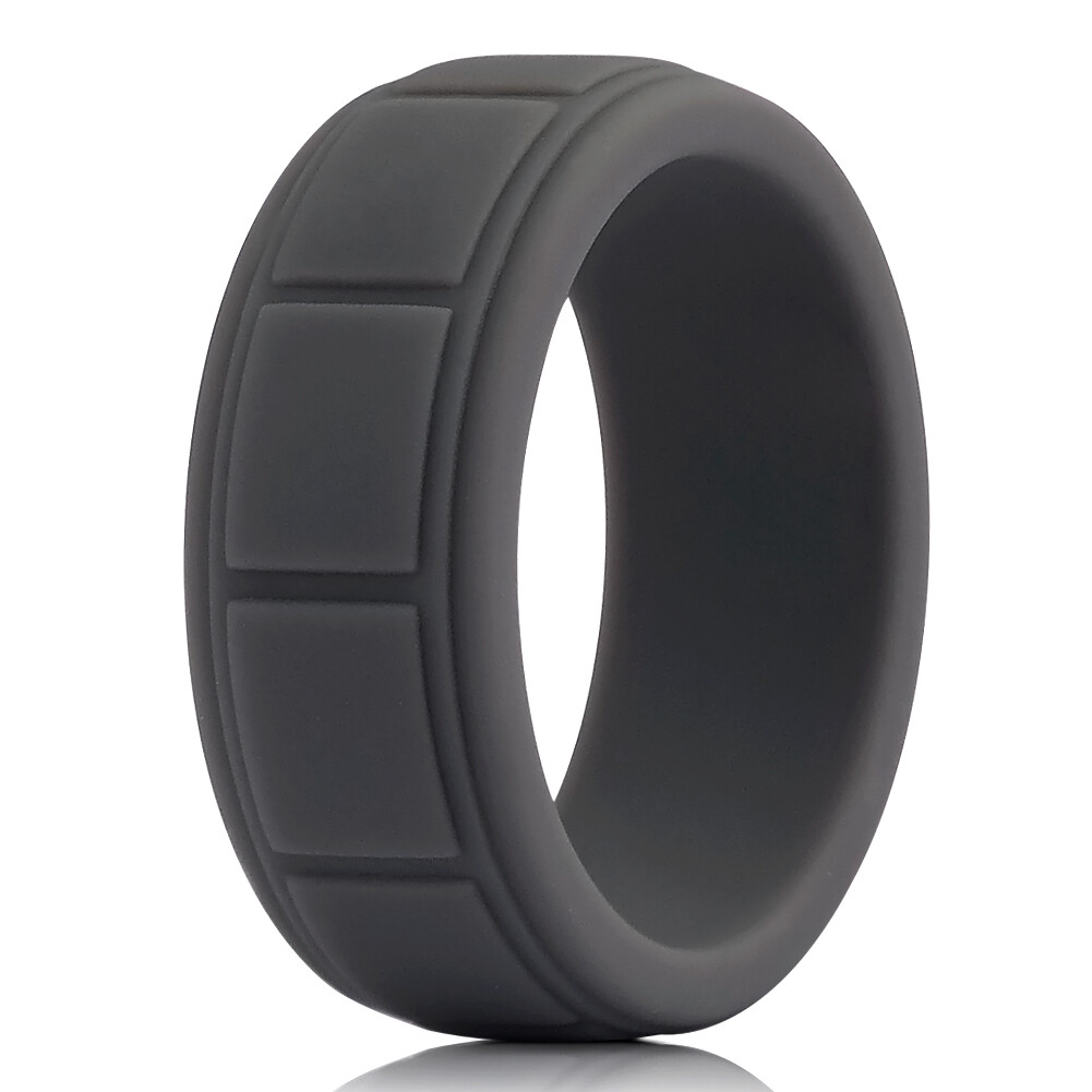 Medical Grade Silicone Wedding Ring Men’s Flex Fit Sport Rubber Band 8-13# Size