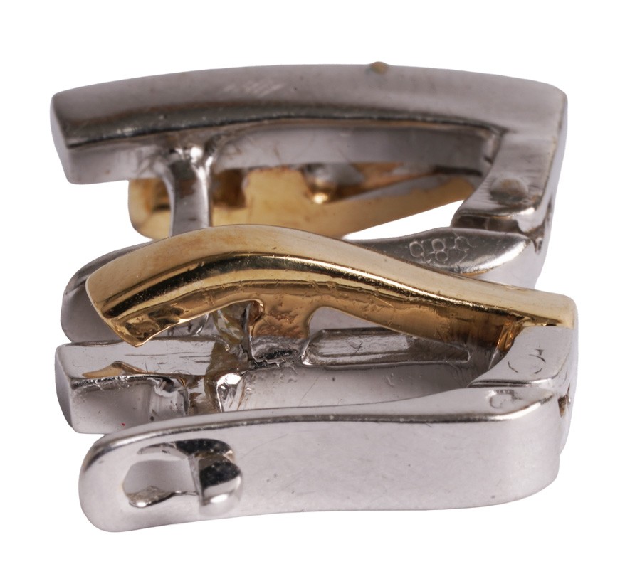 modern 585 gold 0.20ct edged hoop earrings. brilliant earrings