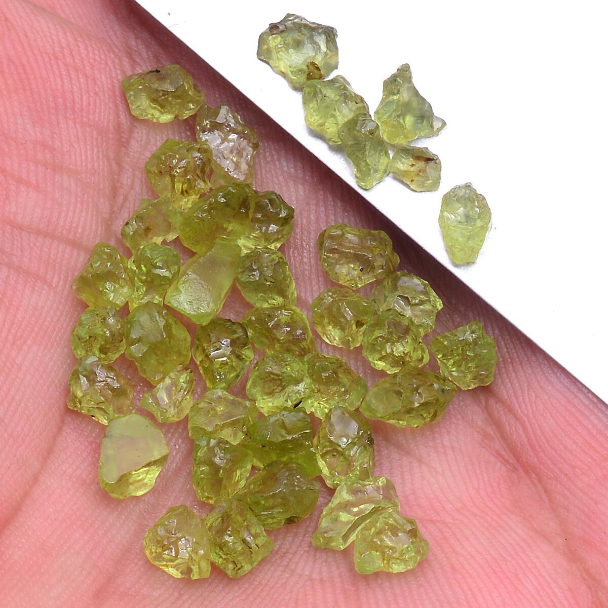 40 Pcs Natural Peridot Rough Untreated 4mm-7mm Stunning Huge Loose Gemstones Lot