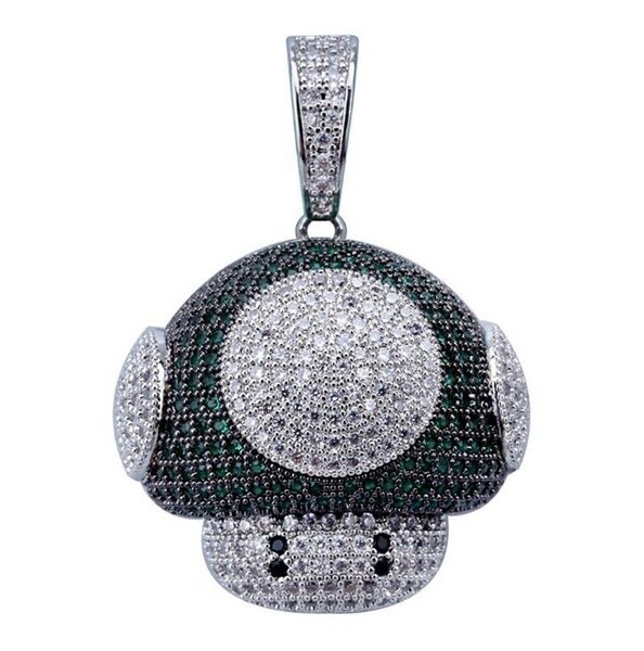 Super Mario Brothers Green Mushroom Pendant Necklace – Luigi Toad Peach Bowser
