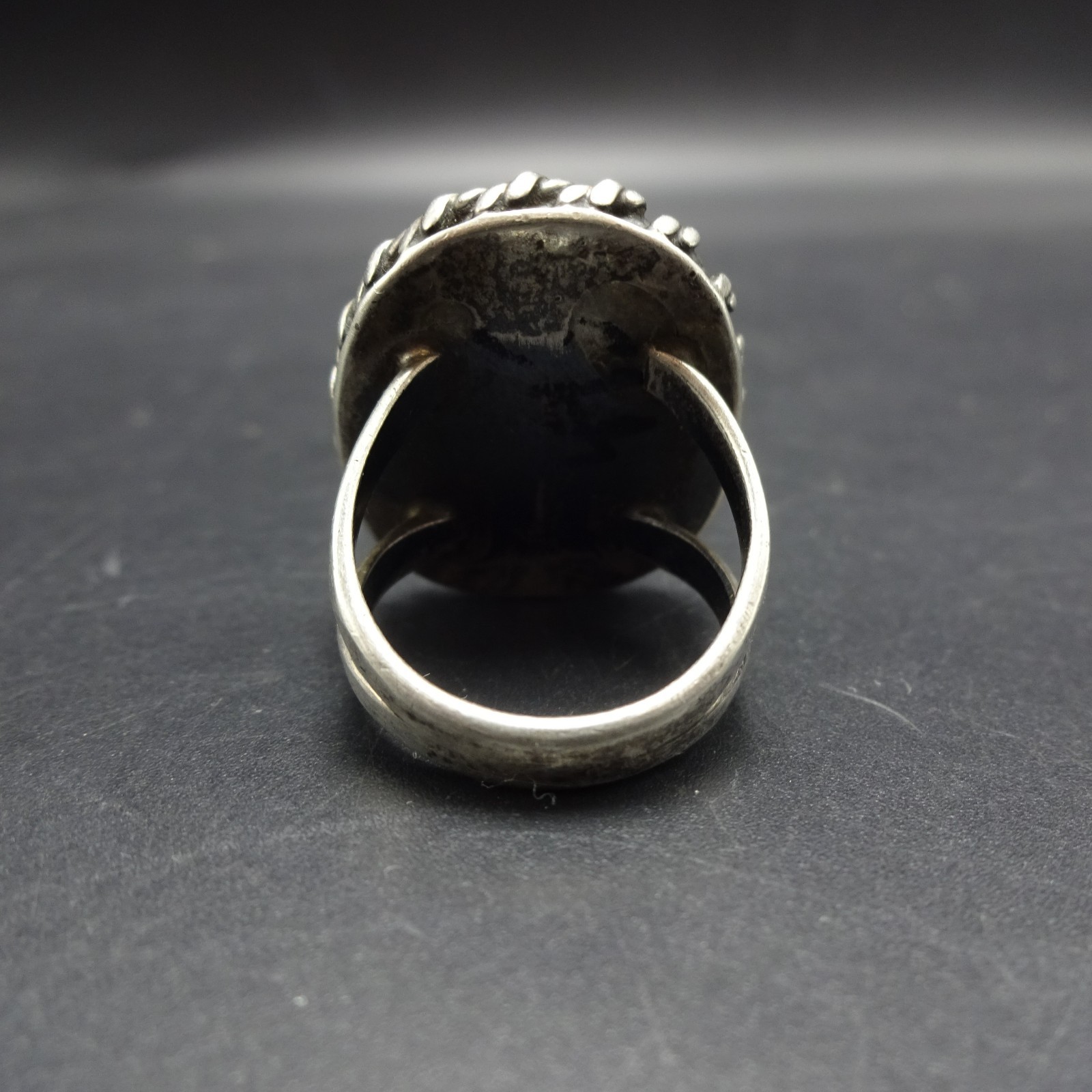 Old 1960s 1970s TURQUOISE Sterling Silver RING size 6.75 Vintage Pawn