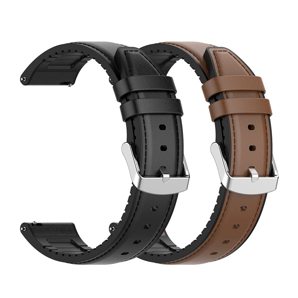 2 Pack Wrist Strap for Withings ScanWatch 42mm/Horizon, 18 millimeters, Black