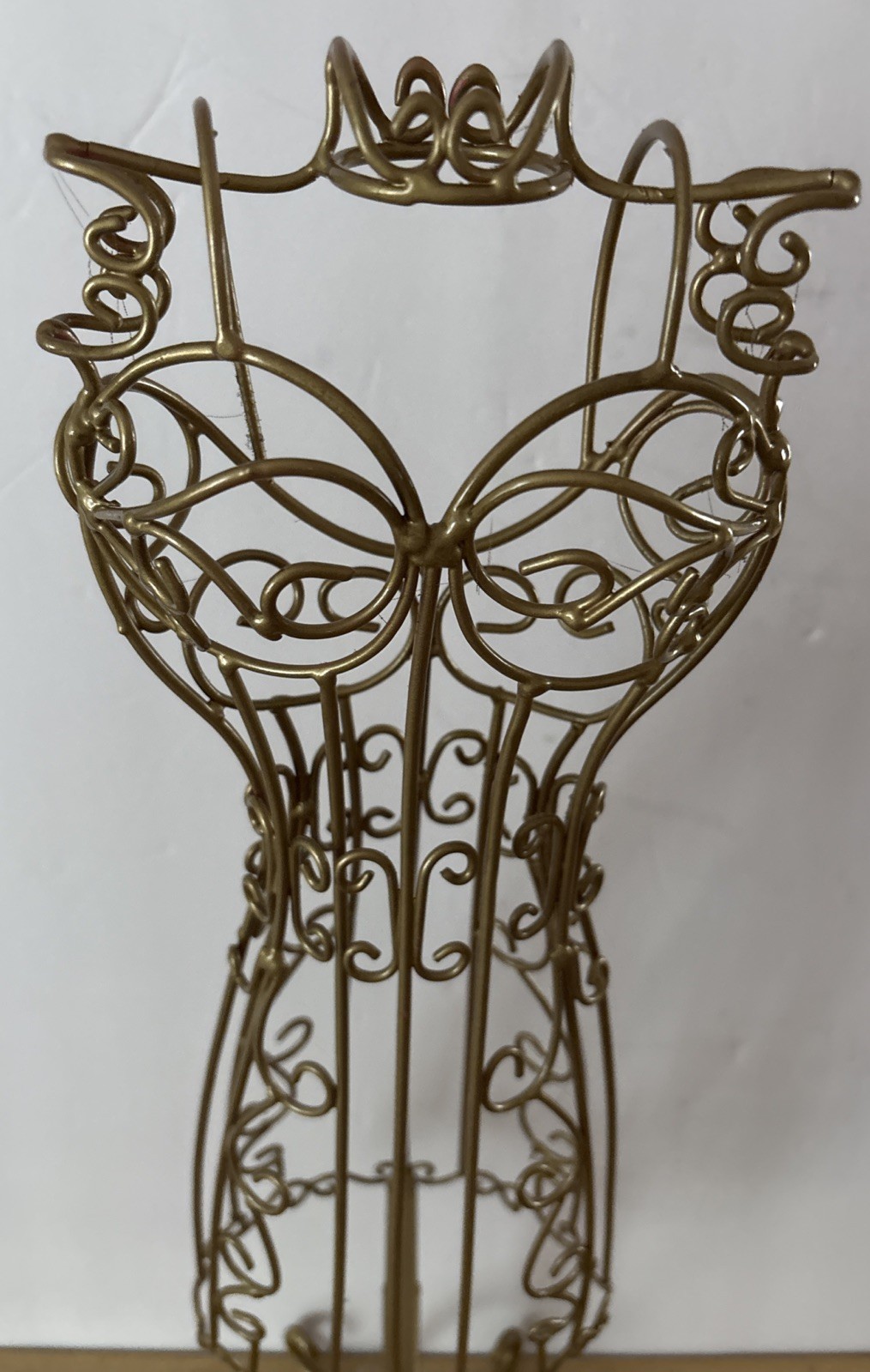 Gold Mannequin Coated Wire Intricate Details Hat Or Jewelry Display 21”H