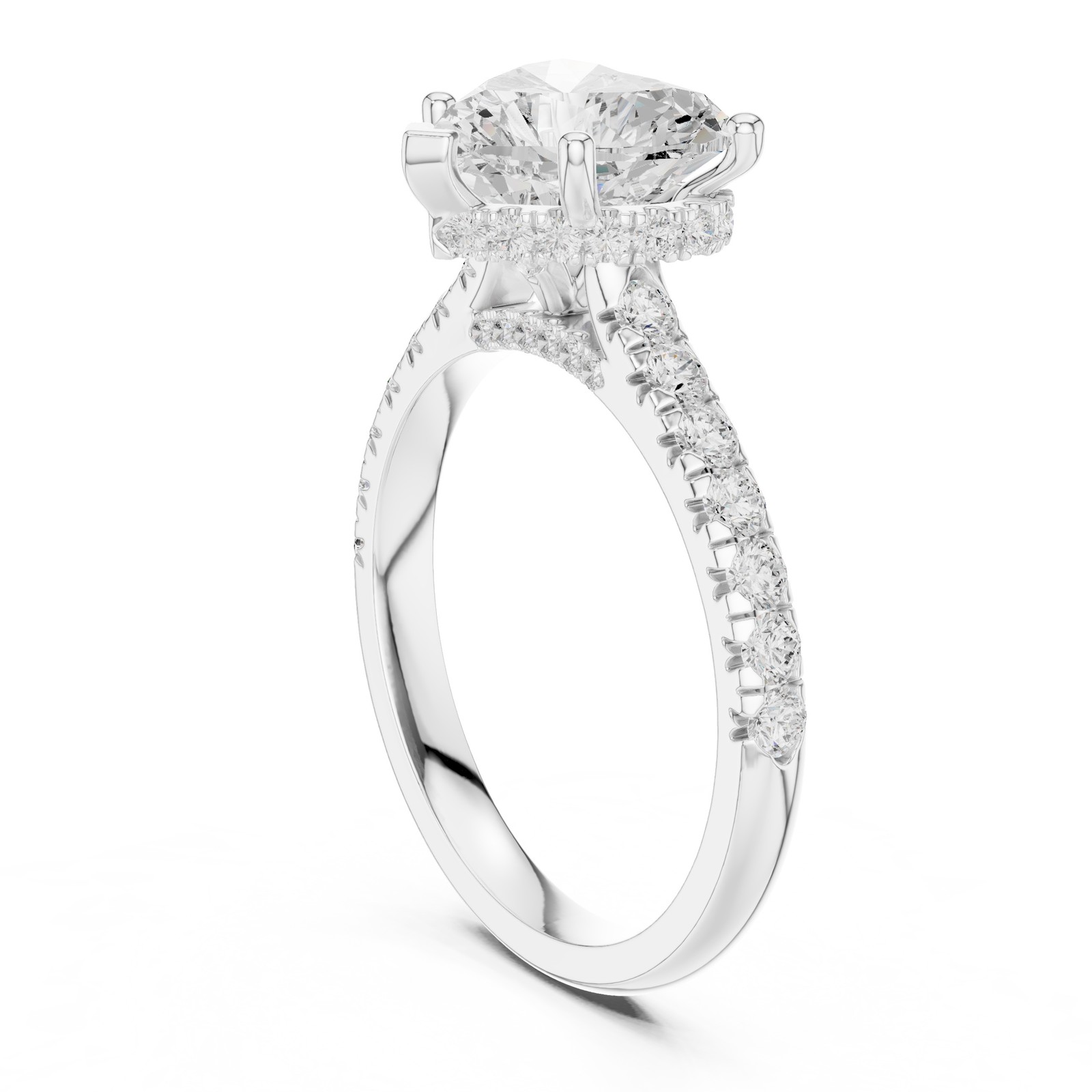 TCW 3.1 Ct VVS1 Lab Grown Diamond Heart Luxury Engagement Ring 14k Gold Over