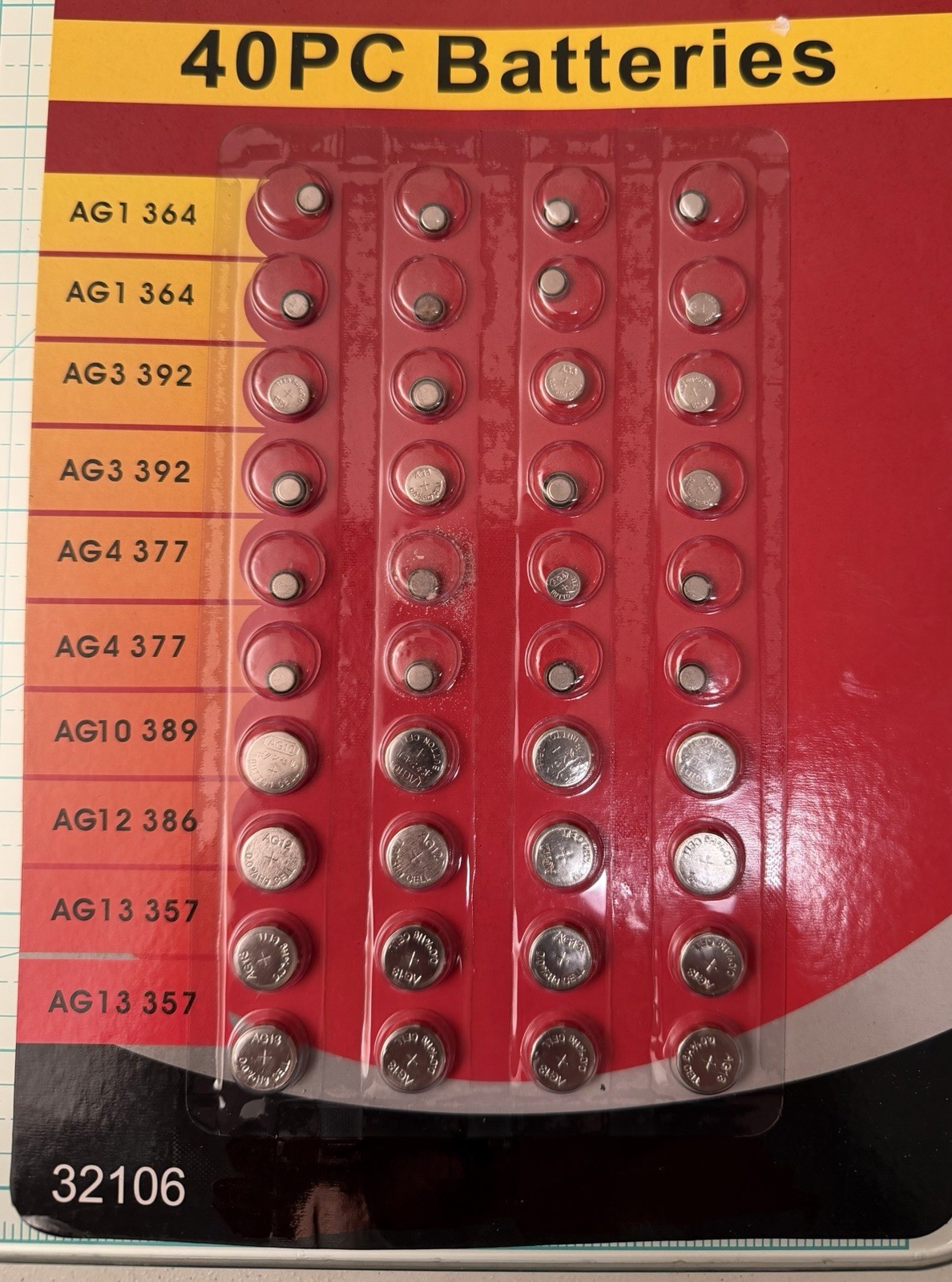 Watch Batteries 2 Packs of 40, total of 80 batteries Perfect For Watch Repair.