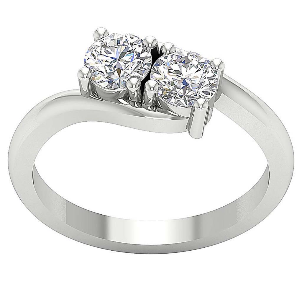 Forever Us Two Stone Engagement Ring VS1 F 1.10 Carat Lab Grown Diamond 14K Gold