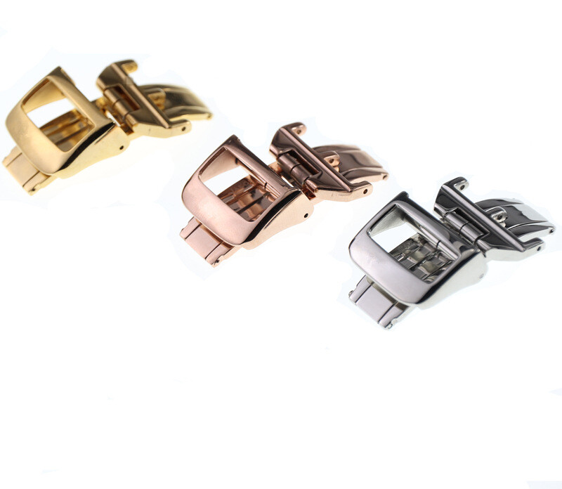 Leather Strap Stainless Steel Butterfly Buckle12 14 16 18mm for Jaeger-LeCoultre