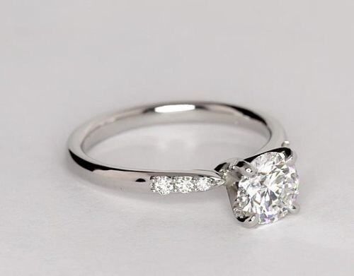 1.70 Ct Round Cut Real Moissanite Engagement Wedding Ring 925 Sterling Silver