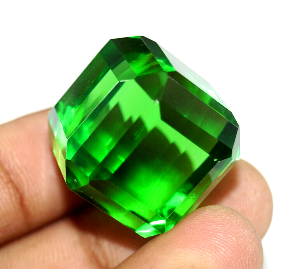 120 Ct+Cube Cut Natural EGL Certified Brazilian GREEN Color Topaz Loose Gemstone