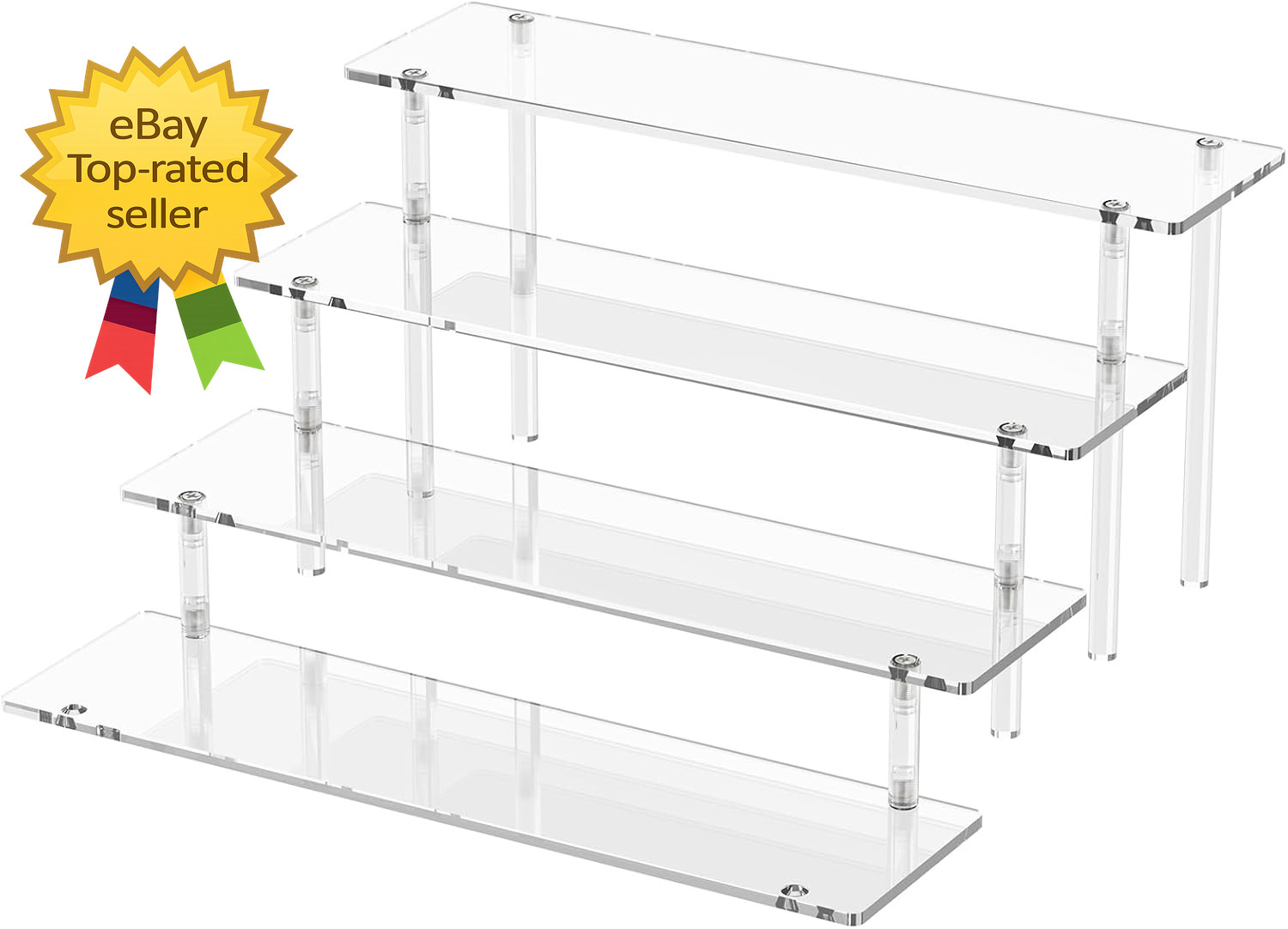 4 Tier Acrylic Display Riser Clear Organizer Stand for Cupcakes Perfume Figures