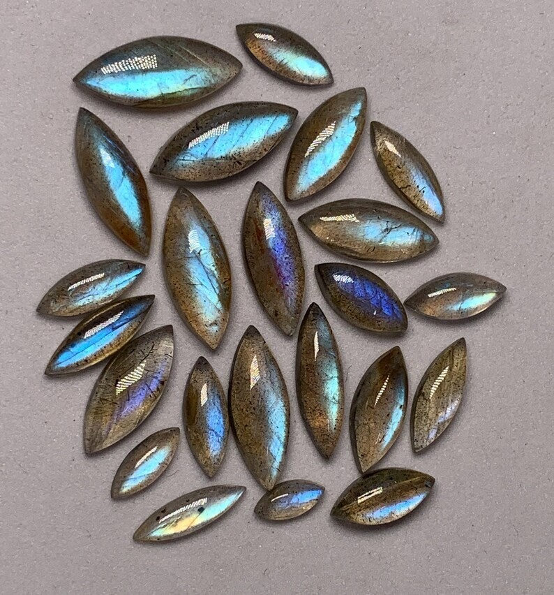 AAAAA Excellent Labradorite Lot Marquise Shape Cabochon Blue Fire 4×10-8×18 MM