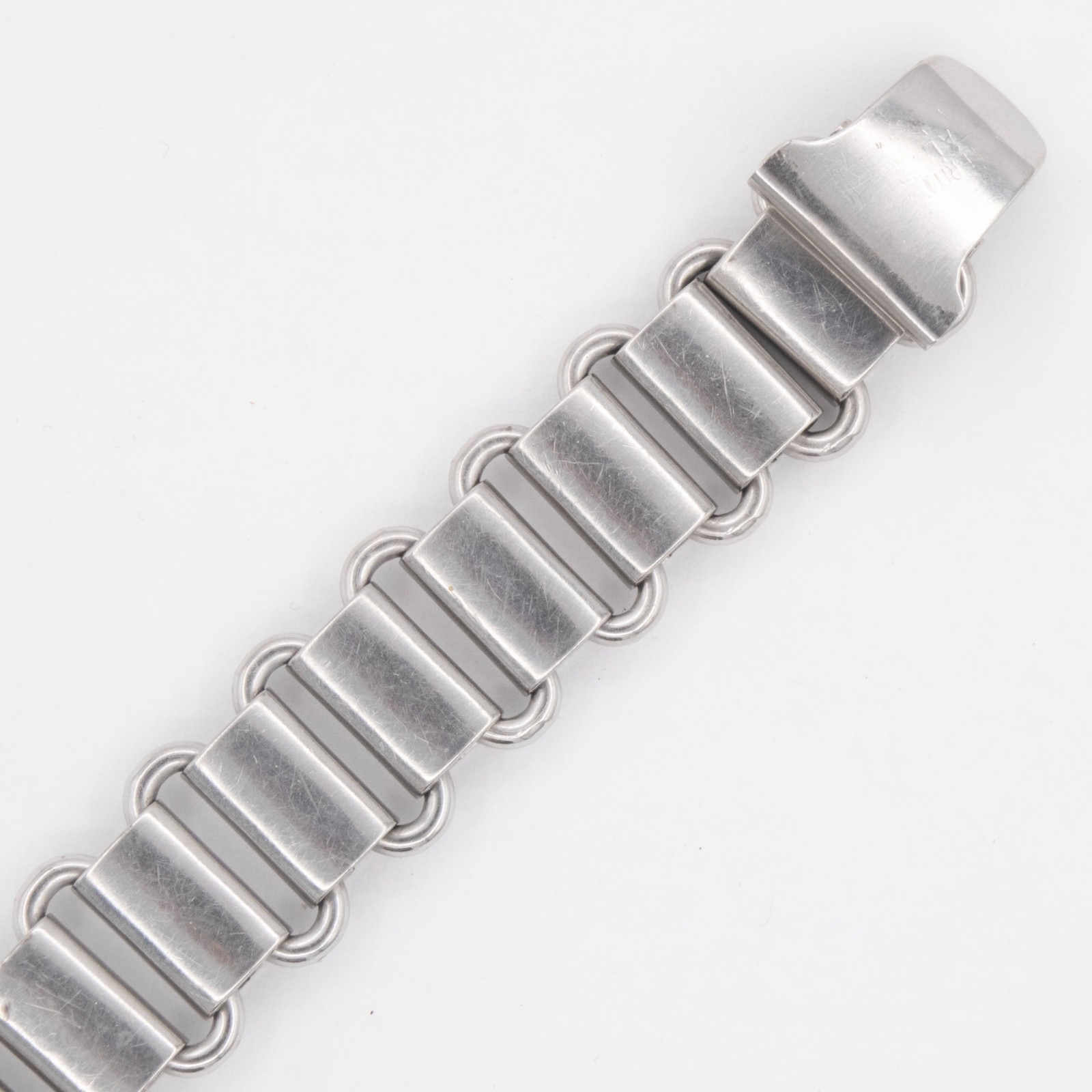 Vintage 14.7 mm Silvertone Ladder Style Wristwatch Bracelet