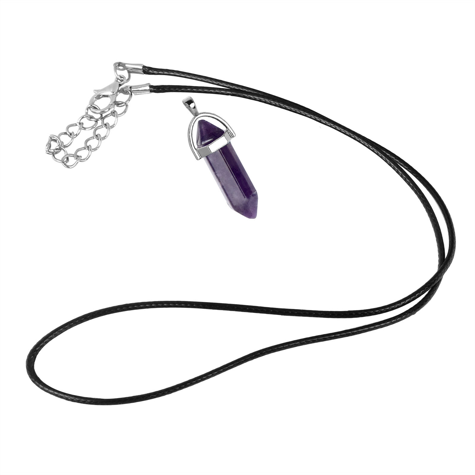 2PCS Hexagonal Stone Pendant Chakra Healing Crystal Pendant Necklace DIY Jewelry