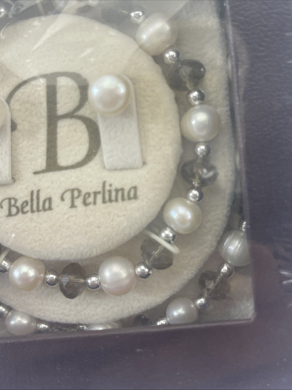 BELLA PERLINA Pearl Necklace, Bracelet, Earrings NEW IN BOX