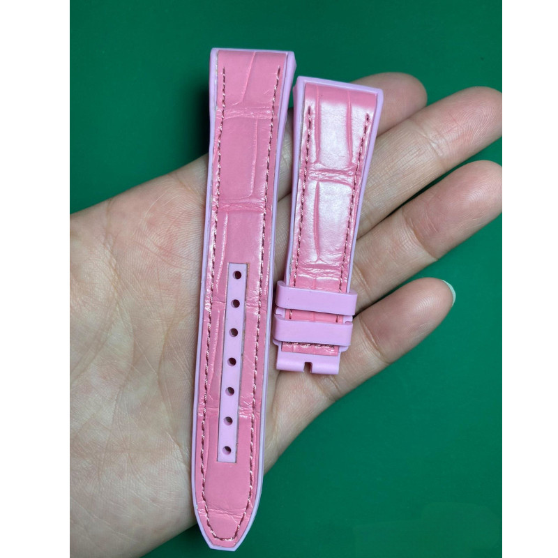 20 28mm Leather Rubber Strap Watch Band Fits Franck Muller Vanguard V45 V32
