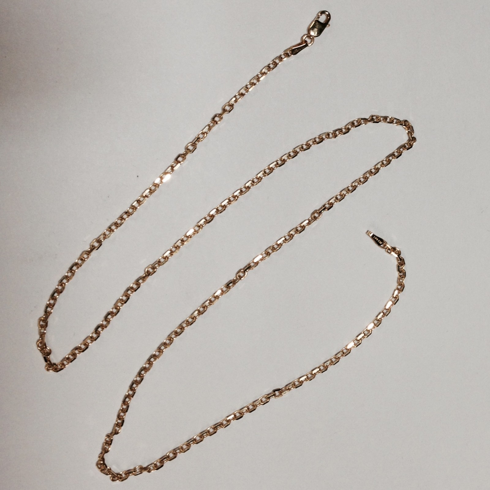 14k Yellow Gold 18″ Solid Cable Link Pendant Chain/Necklace 1.4 mm 2.3 grams