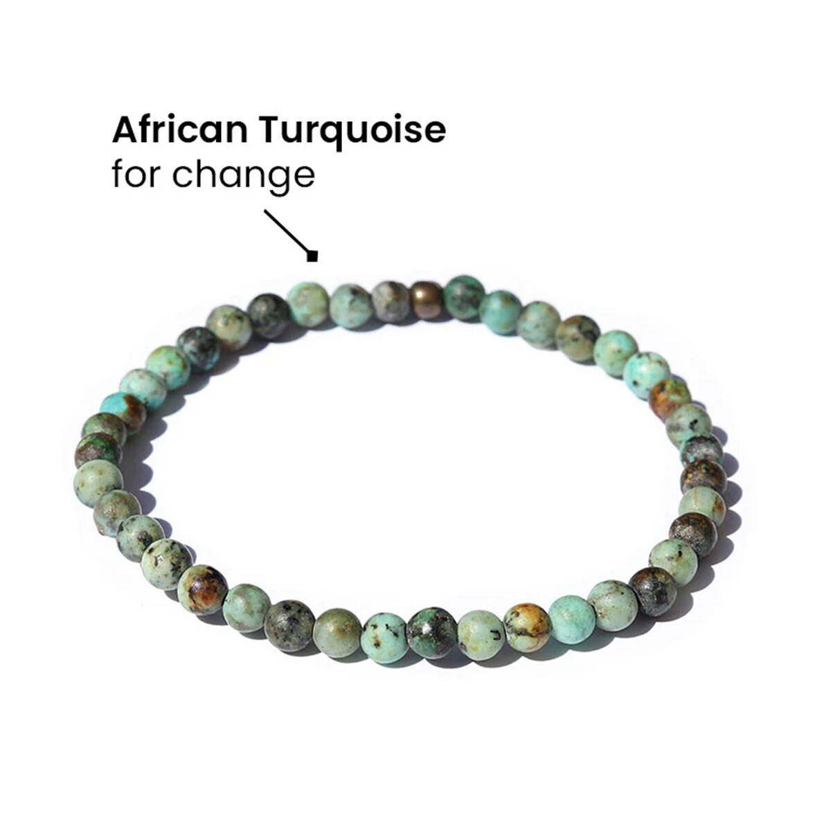 Natural African Turquoise Stretch Bracelet 4mm Beads Reiki Healing Crystal Gifts