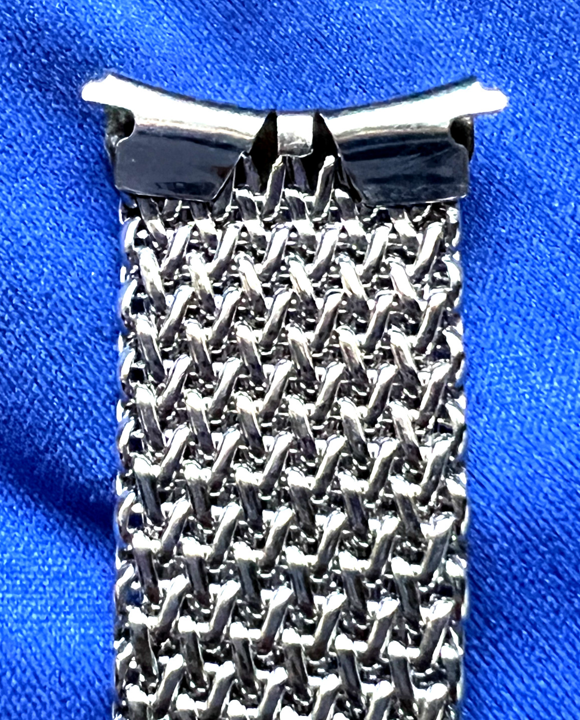 OMEGA, Stainless Steel Shark Mesh BAND, 19mm Fixed Curved Ends, 1960’s-70’s, NOS