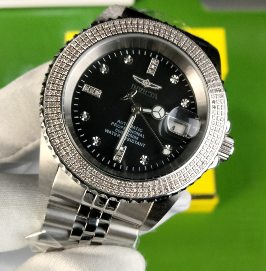 Invicta Pro Diver 38291 Diamond Automatic Watch 42 mm Steel 287 Diamonds WR 200M