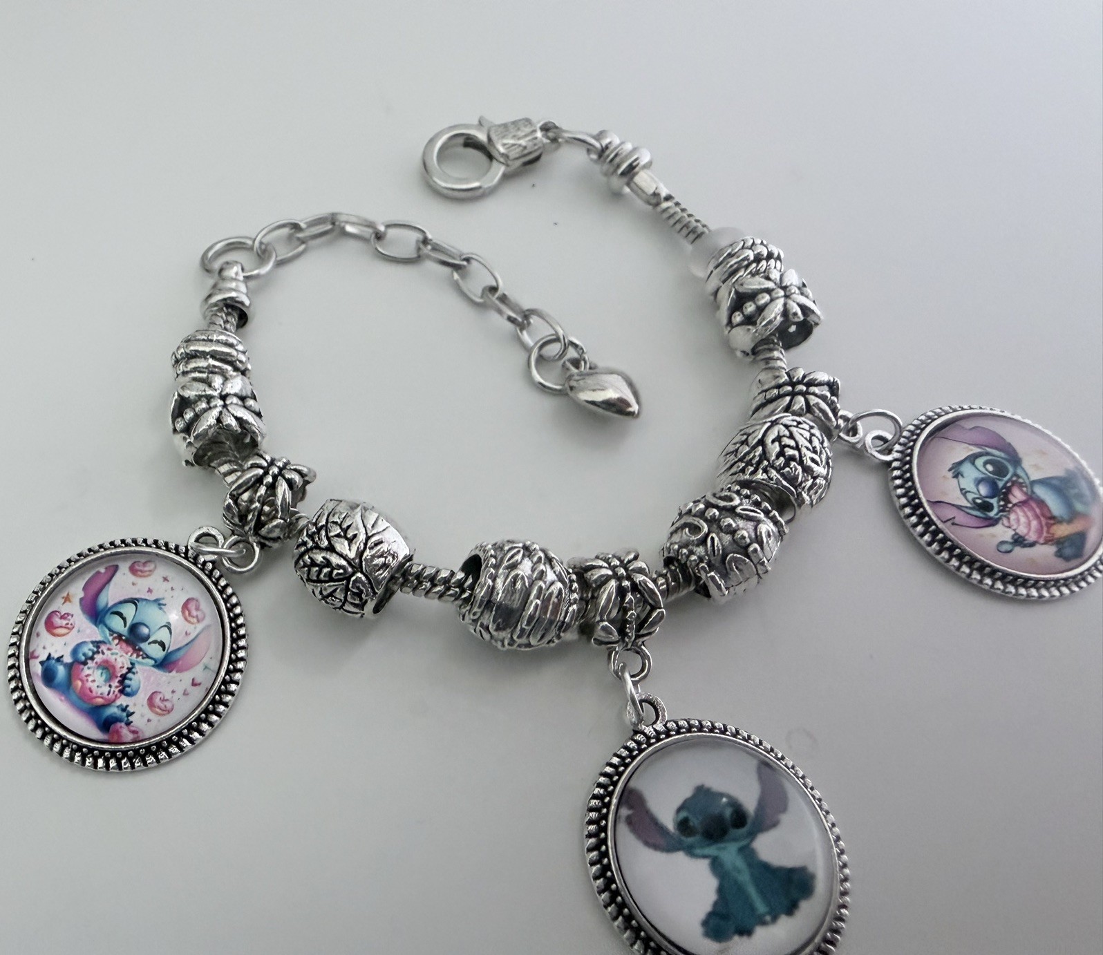 Lilo and Stitch Charm Bracelet Jewellery 18cm +5cm extension chain