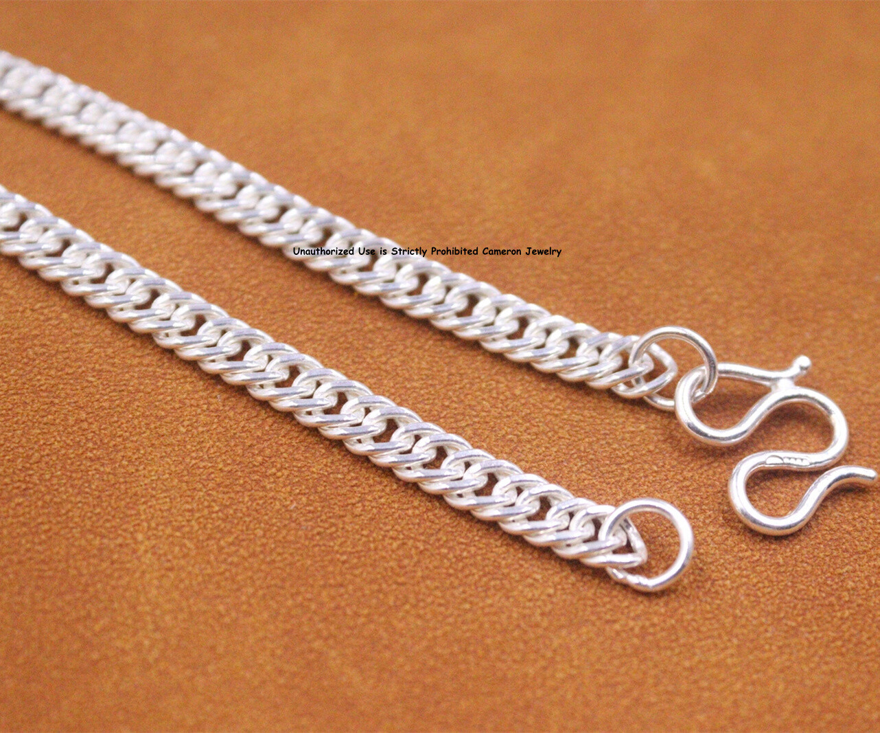 Pure S999 Fine Silver 999 Chain 5.8mm Cuban Curb Link Necklace 25-26g 18inch