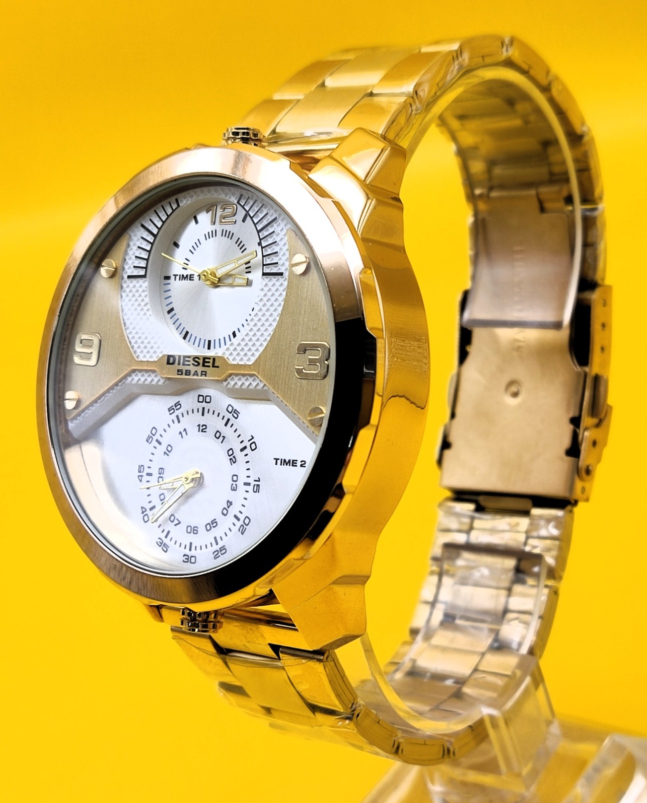 #Refurbished Diesel Only The Brave 5 Bar Dual Time Analog Men’s Wrist Watch