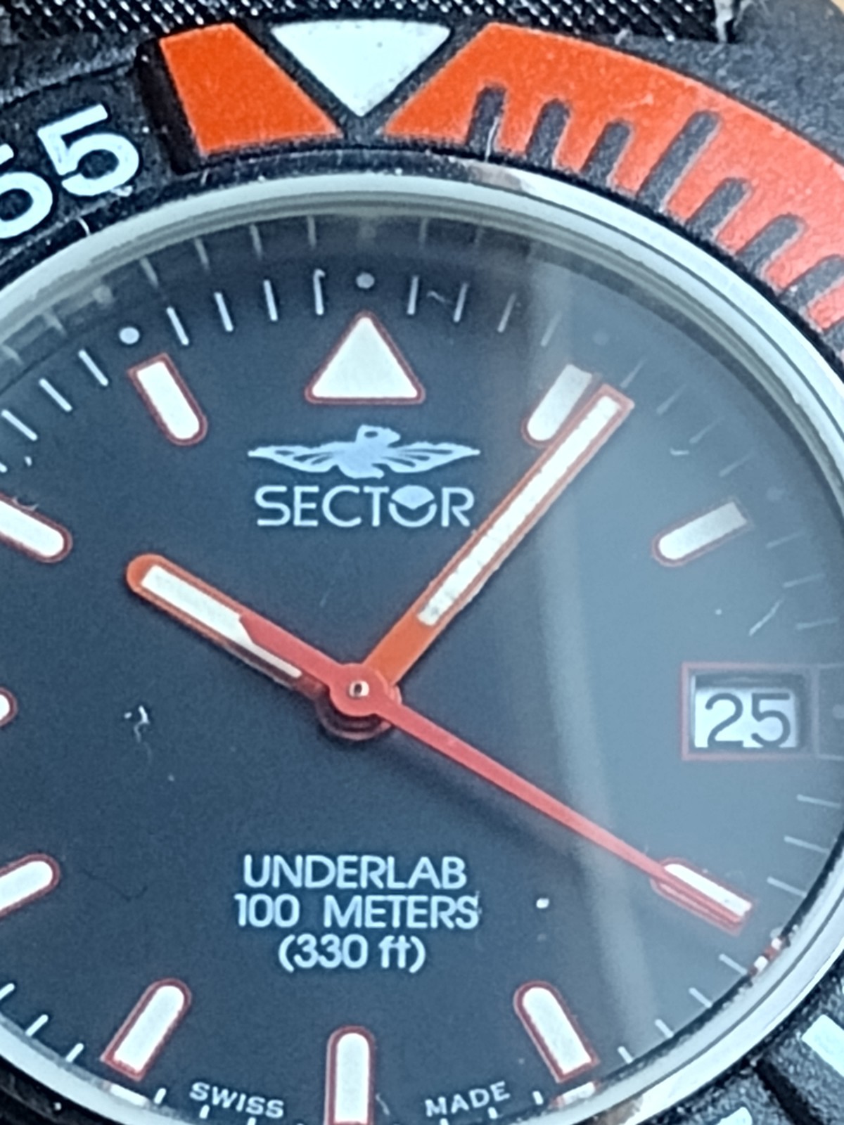 NEW VINTAGE! Sector UNDERLAB 1851200015 watch chronograph LEATHER 100M WARRANTY
