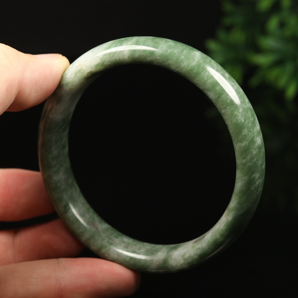 63mm Grade A 100% Natural Green Jade Bangle Bracelet Women’s Bracelet 33888