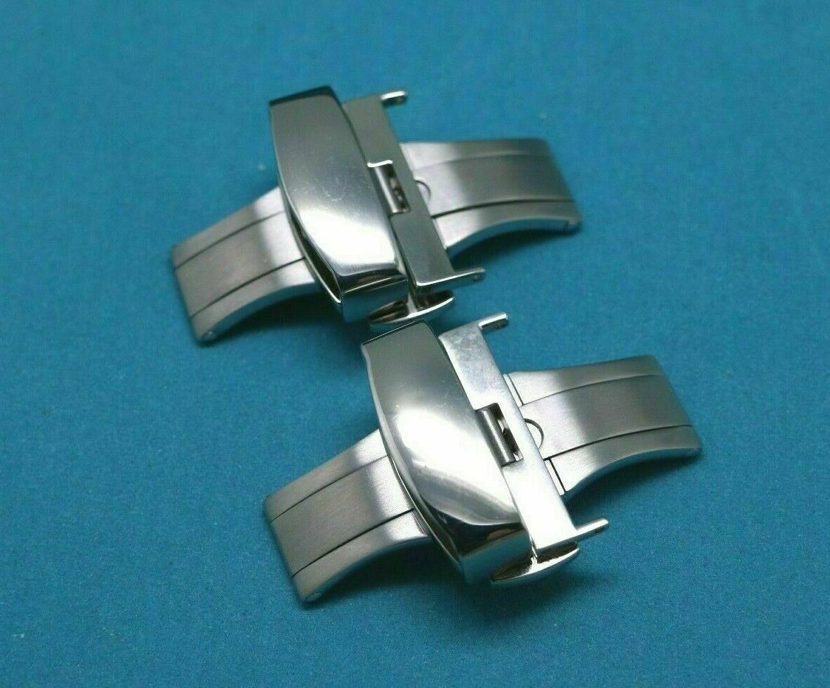 1 – 10 Pcs 22mm Quality Swiss 316L Stainless Push Button Deployment Buckle