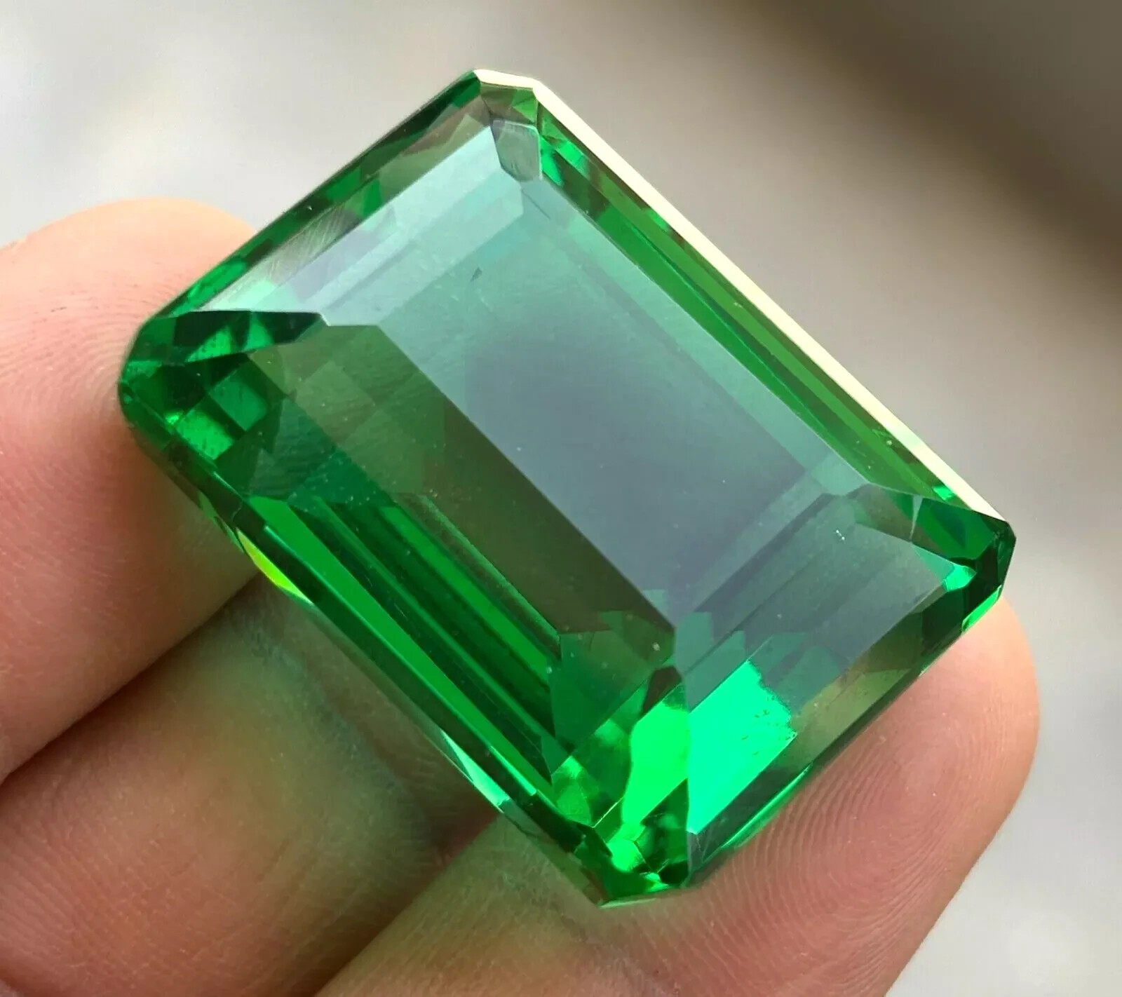 AAA+ Green Emerald 7.05 Ct. Emerald Cut Loose Gemstone Ring for Gift Women/Her