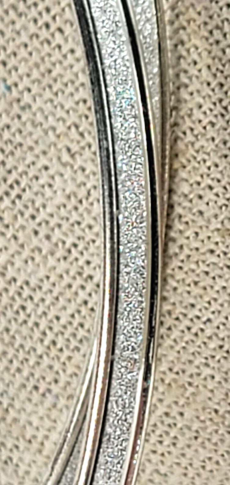 Silver-Tone Druzy Large Hoop Earrings Pierced Leverback 3.75 in
