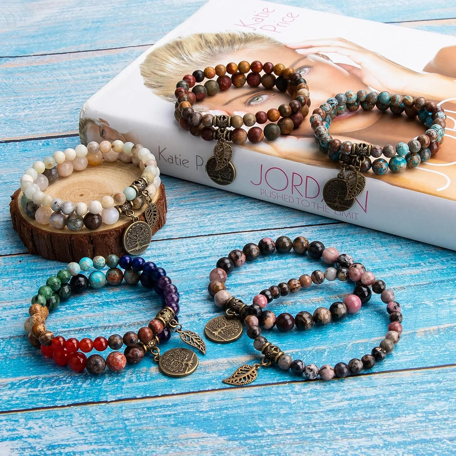 Bivei Natural Semi Precious Gemstone beads bracelet for women – Life Tree and Le