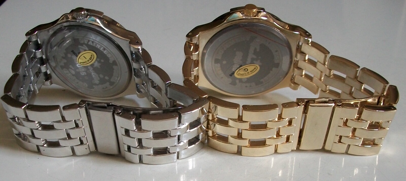 Men’s Silver & Gold Finish Bling WORLD MAP Dial Fashion Dressy/Casual Watch