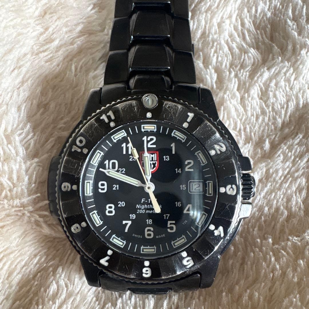 LUMINOX F 117 NIGHTHAWK 200m Black Working Condition