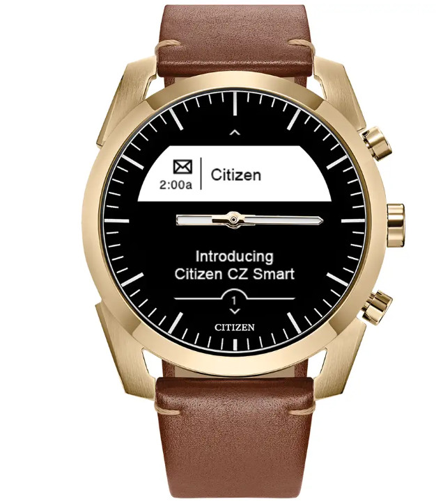Citizen CZ Smart Hybrid Gen-2 JX2012-09E Brown Leather Smartwatch 44MM NEW