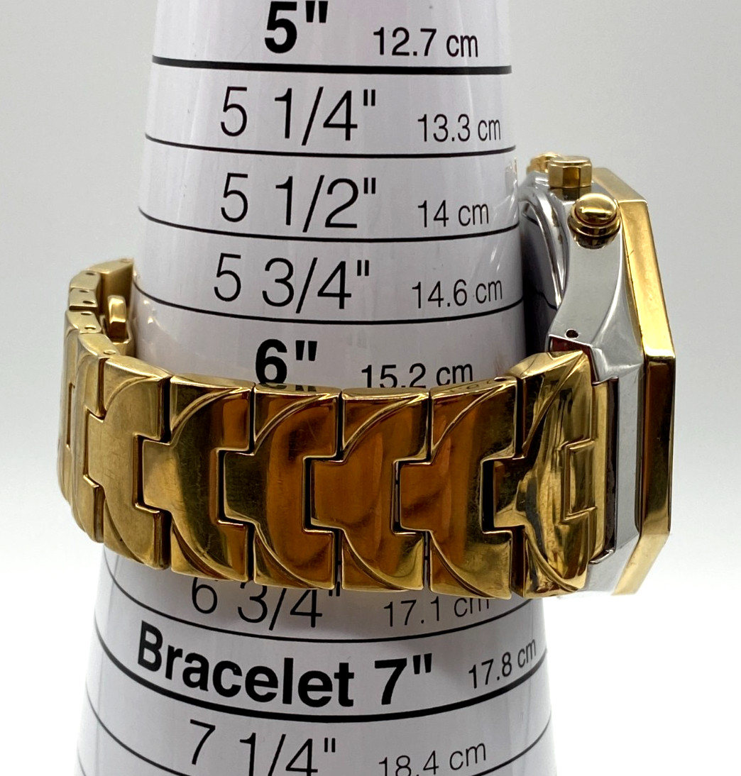 Acid 215 / 316L Gold Tone Gold & Black Face Diamond Bezel 45mm Men’s Watch