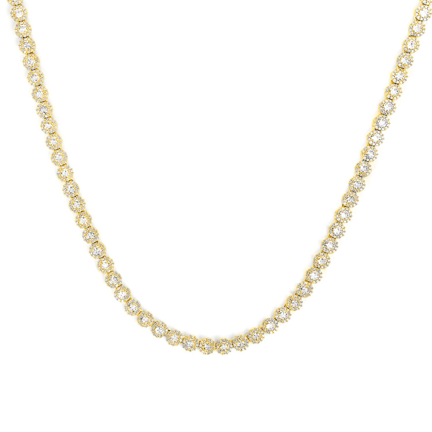 Unisex 5MM Tennis Bracelet Necklace Round HIP HOP CZ 16-20” chain Jewelry