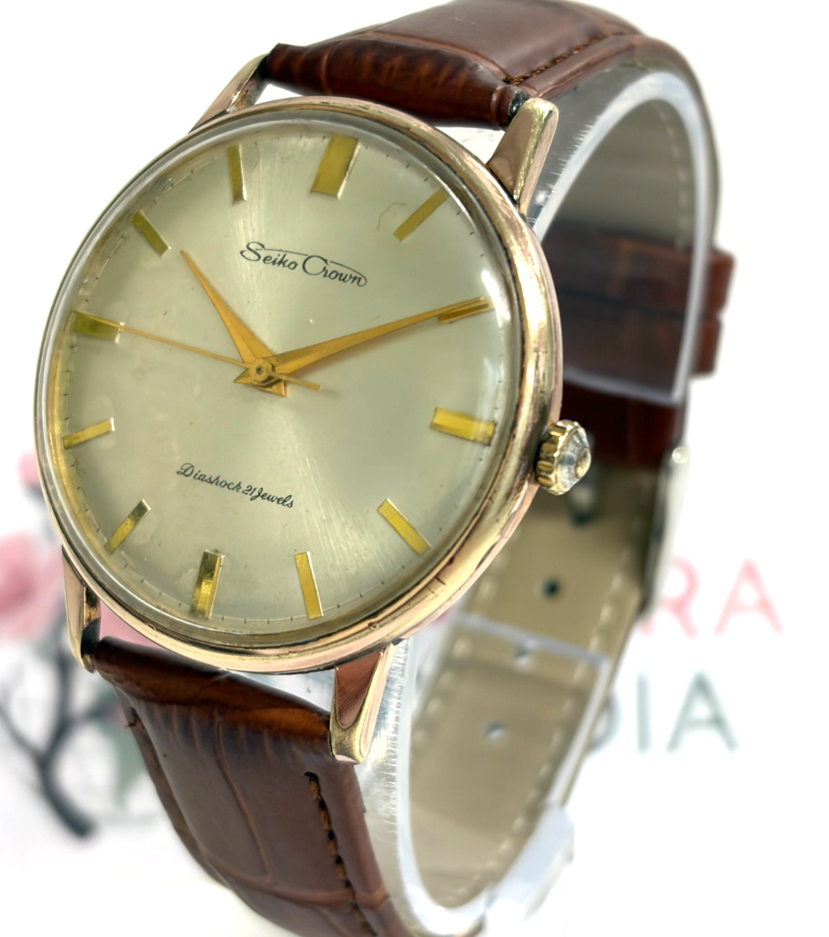 Vintage Seiko Crown J15003 Diashock 21 Jewels Hand Wind Men’s Watch Japan
