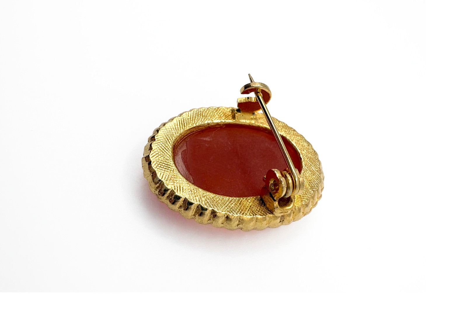 Antique Cameo Brooch Pin Early 1900s Gold Tone Classical Lady Victorian Style