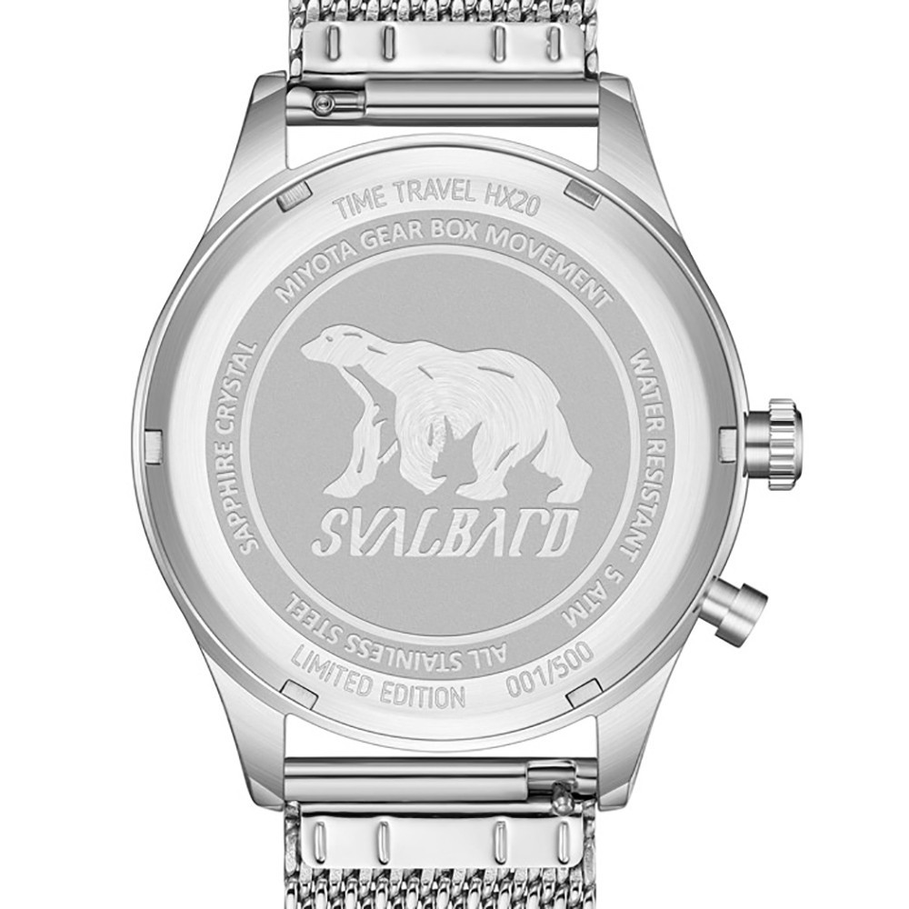 Svalbard TIME TRAVEL HX20 Quartz Steel Black White Leather Men’s Watch