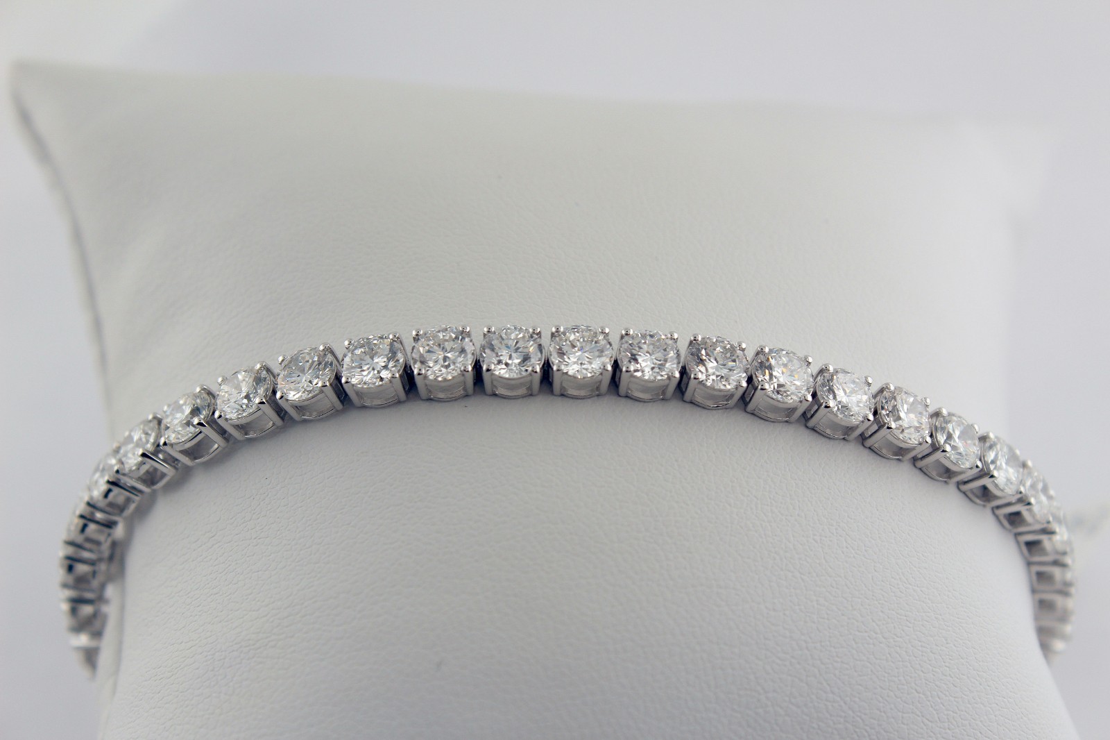 15Carat Diamond Tennis Bracelet Lab Grown Diamonds 14K White Gold 7 Inch Long