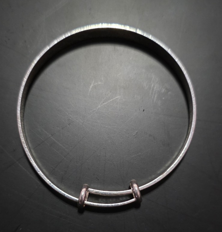 Signed .999 18 Gram Silver Bracelet Hinged Bangle Bracelet with Engraved Pattern