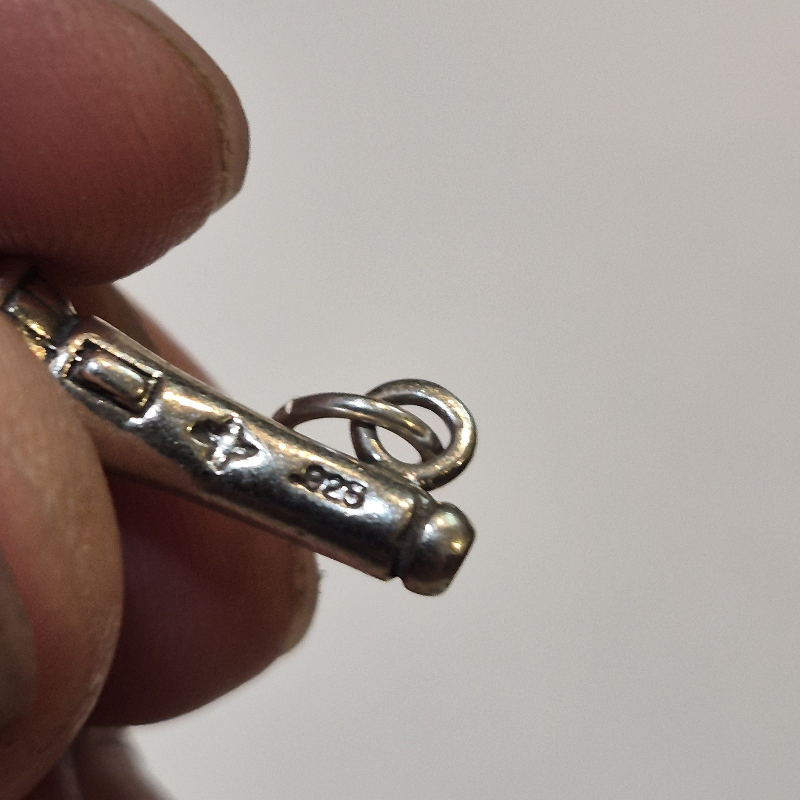 925 Sterling Silver Microphone Charm Pendant Signed 18.5mm Music & Dance 2.3Gram