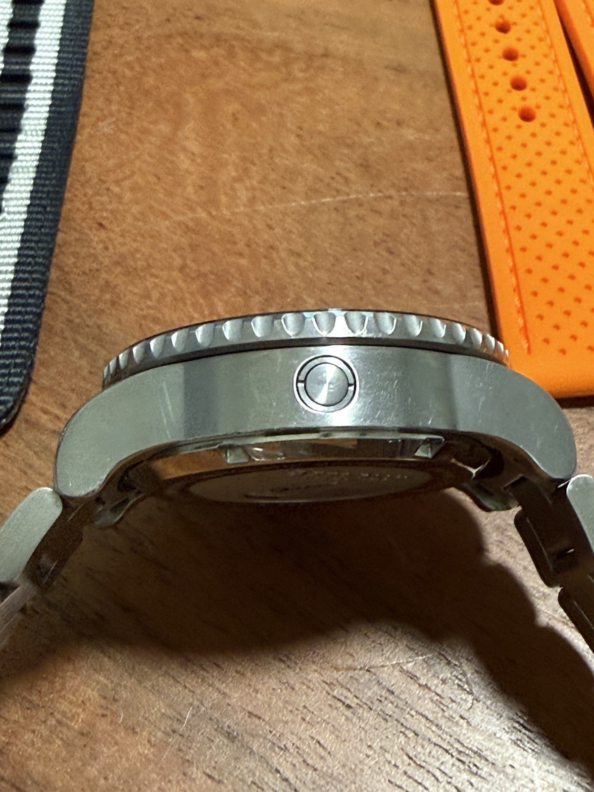 Deep Blue Alpha Marine 500 Automatic 500m Diver 45mm Orange Dial SS Brac