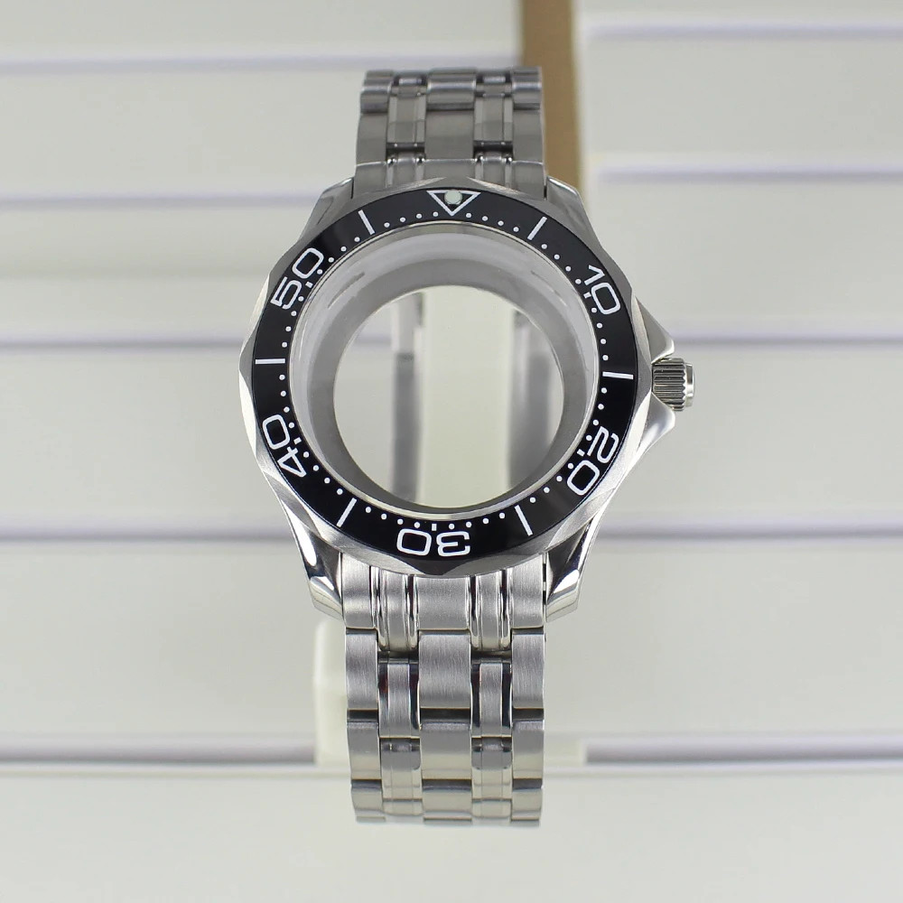 41mm Watch Case Bracelet Seamaster Mod Sapphire For Seiko NH35 NH36 NH38