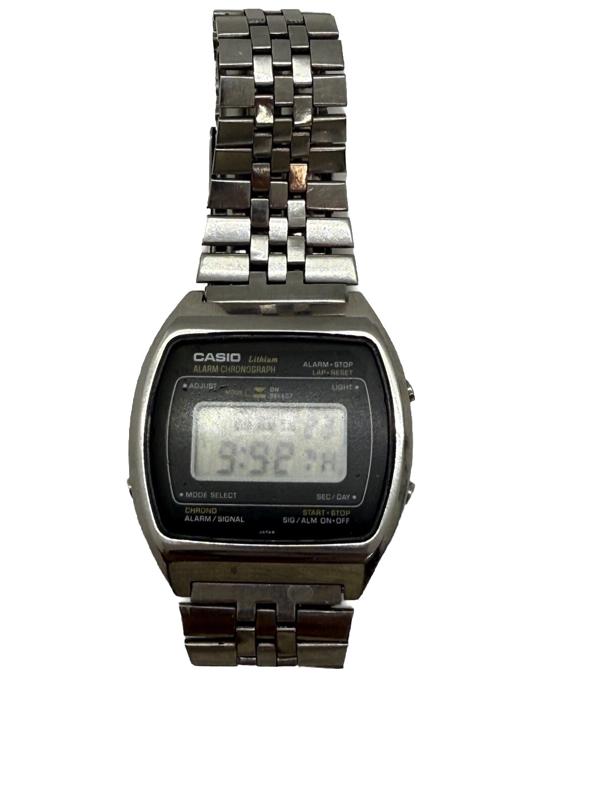 Casio Lithium Alarm Chronograph 83QS-27 Quartz Battery Men Watch Japan Stainless