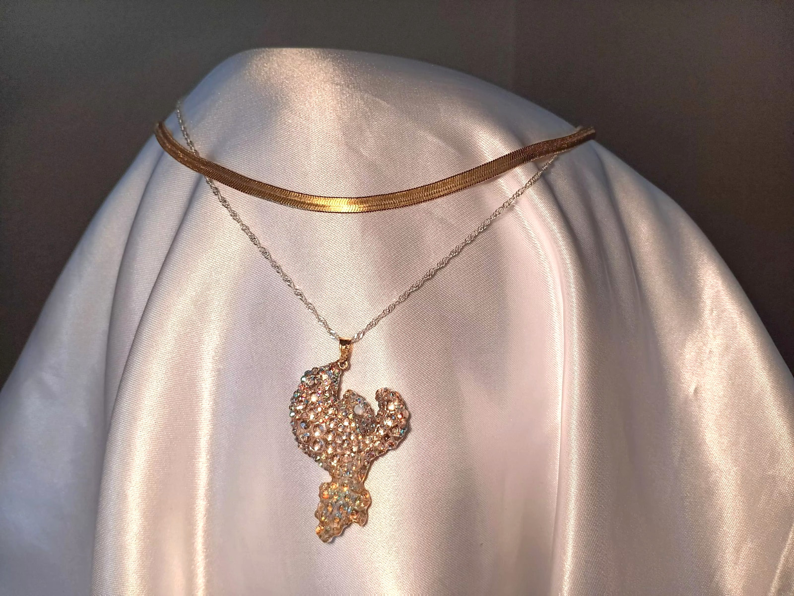 Royal Blue Frost Phoenix Necklace Handmade Phoenix Jewelry Gift