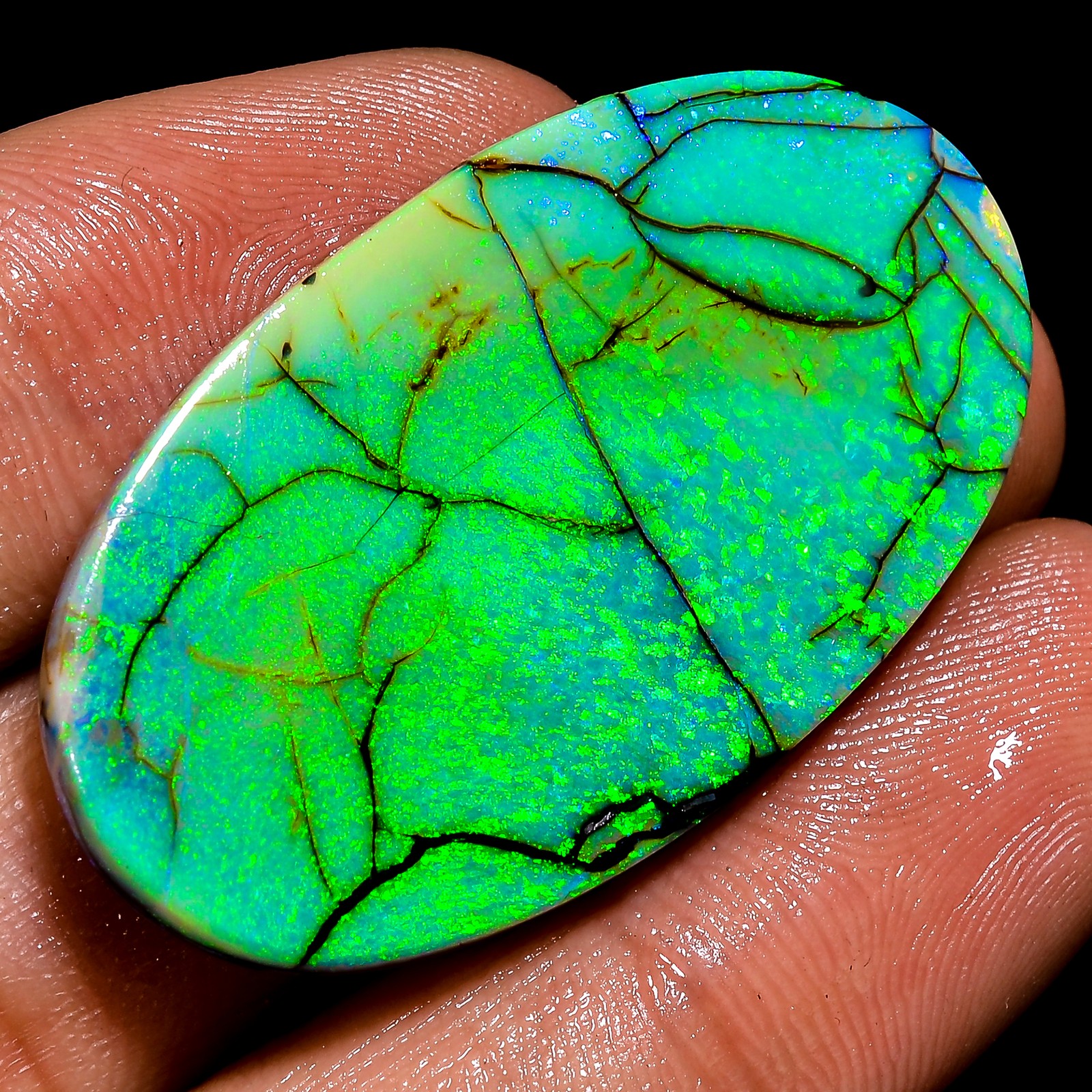 20.60 Ct Sterling Monarch Opal Oval Cabochon 21x39x3 mm Opal Loose Gemstone lp50