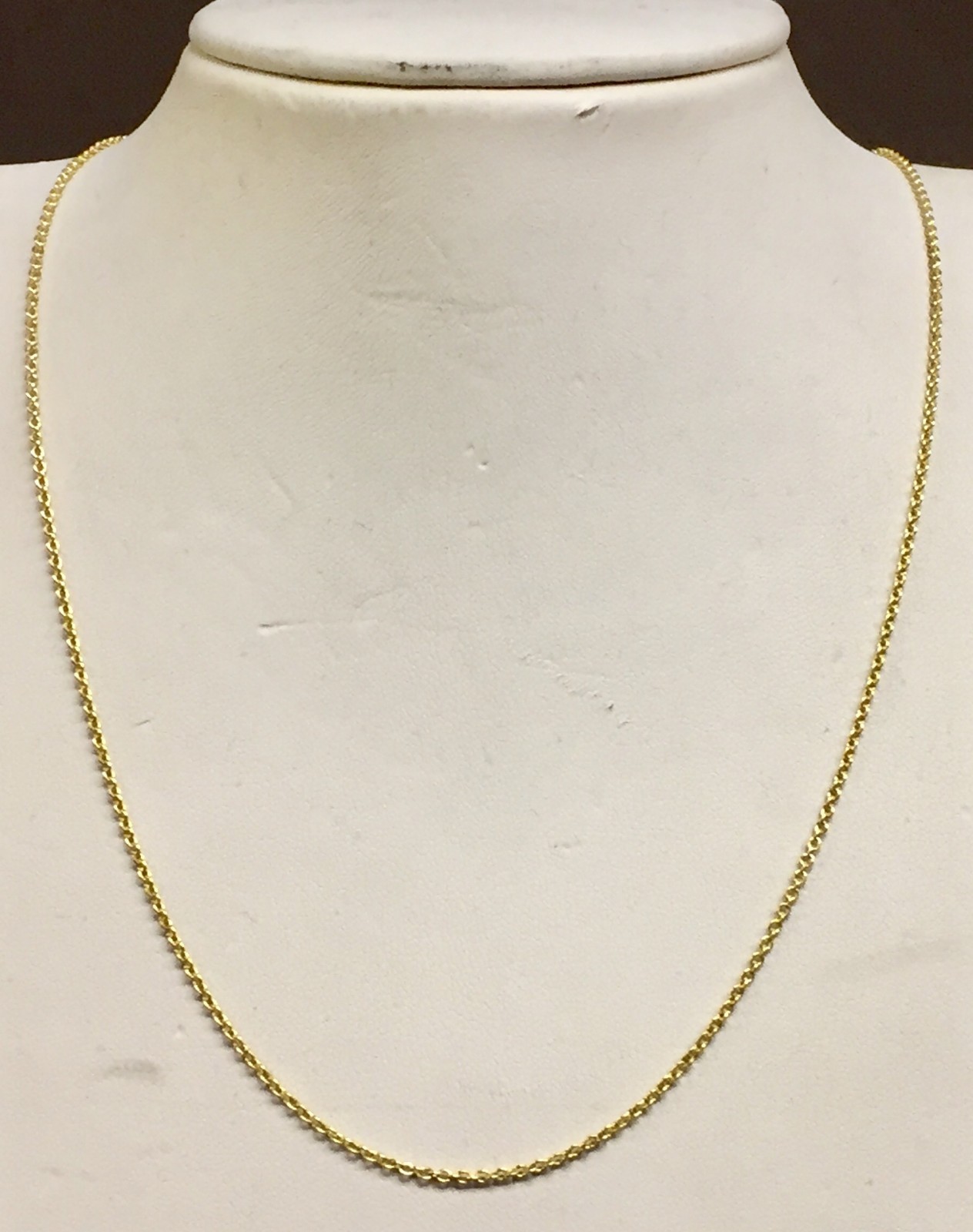 14k Yellow Gold Cable Link Pendant Chain/Necklace 20″ 1.5 mm 1.6 grams RCAB40